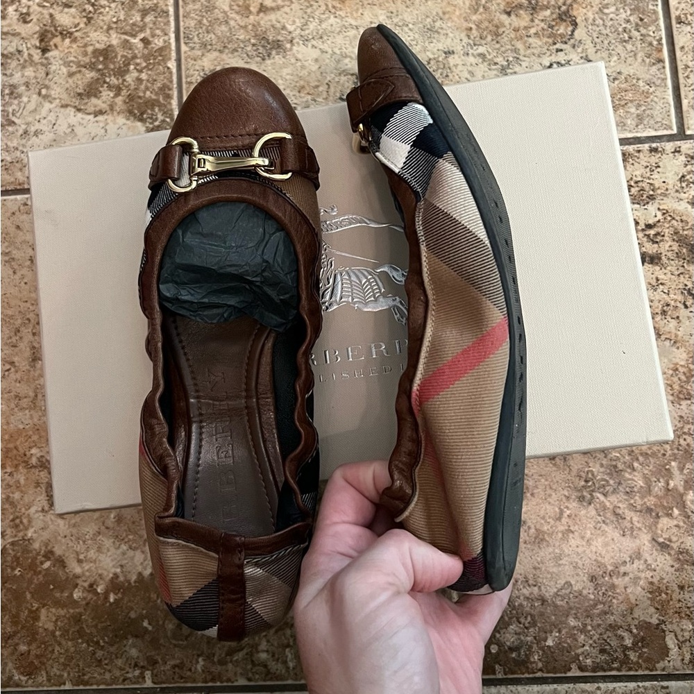 Burberry Heritage Housecheck Shipley Ballerina Flats Sz 39.5 View 6